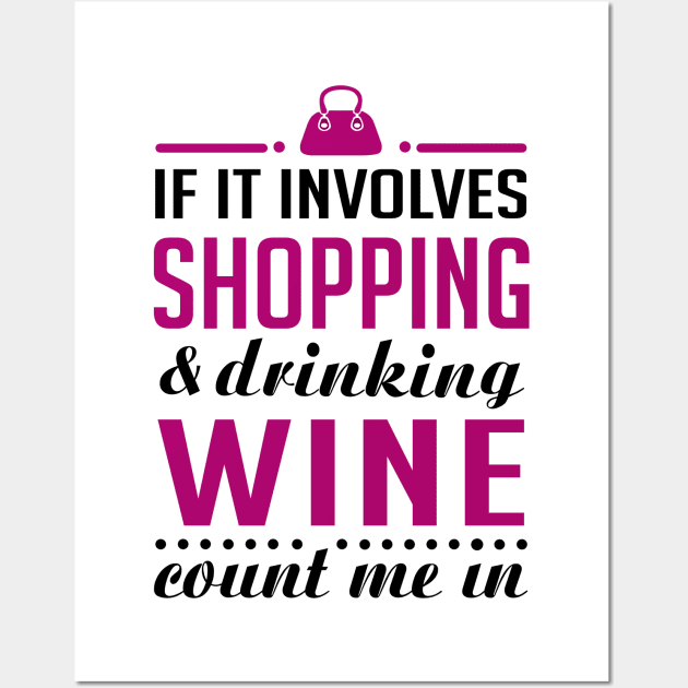 Shopping and Wine Wall Art by KsuAnn